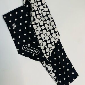 Coach Black and White Polka Dot and Signature Print Scarf